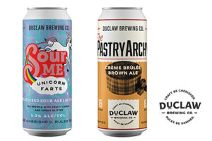Sour Me Unicorn Farts Sour Ale Beer and The PastryArchy Creme Brulee Dessert Stout Beer by DuClaw Brewing Company releases at the brewery on Saturday, March 16th in Baltimore, Maryland