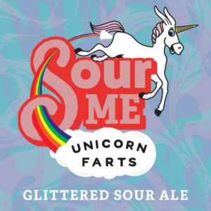 sour me unicorn farts glittered sour ale by duclaw brewing company