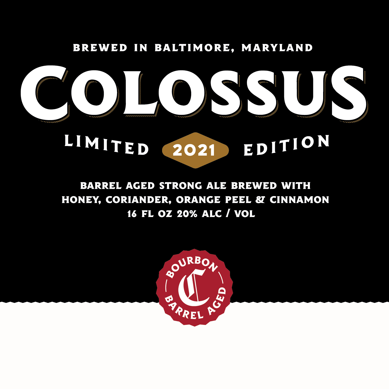COLOSSUS 21% ABV/High Gravity Hybrid ALE Beer COASTER DuClaw Mat MARYLAND 